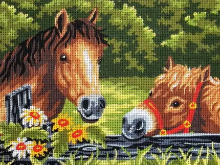 Kanwa z nadrukiem KONIE (6235)