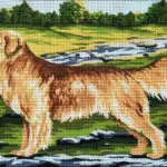 Kanwa z nadrukiem GOLDEN RETRIEVER (6279)