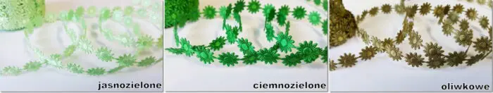 TAŚMA, KWIATKI ATŁASOWE MARGARETKI