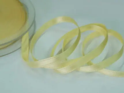 WSTĄŻKA SATYNOWA  6 mm DWUSTRONNA - ŻÓŁTA