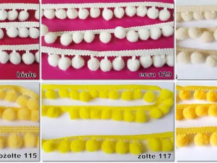 TAŚMA z POMPONAMI 2 cm - na metry