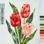 Kanwa z nadrukiem TULIPANY (3105)
