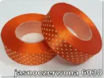 Wstążka SATYNOWA w KROPKI 12mm NA METRY