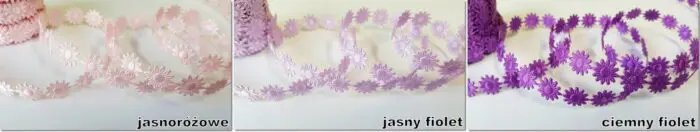 TAŚMA, KWIATKI ATŁASOWE MARGARETKI