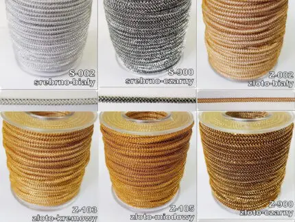 Sznurek metalizowany PERLA 3mm na metry