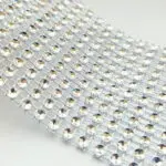 TAŚMA OZDOBNA SREBRNA szer.  6 cm, imitacja cyrkonii