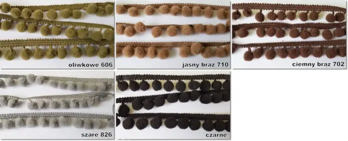TAŚMA z POMPONAMI 2 cm - na metry