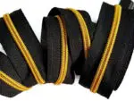 ZAMEK, TAŚMA SUWAKOWA CZARNO ŻÓŁTO-ZŁOTA 5 mm + 1 suwak