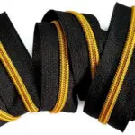 ZAMEK, TAŚMA SUWAKOWA CZARNO ŻÓŁTO-ZŁOTA 5 mm + 1 suwak