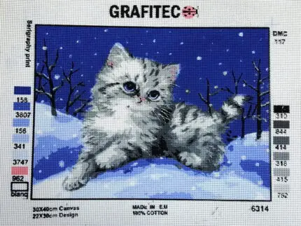 Kanwa z nadrukiem KOTEK (6314)