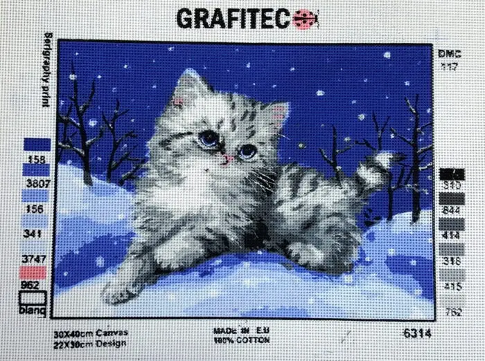 Kanwa z nadrukiem KOTEK (6314)