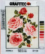 Kanwa z nadrukiem KWIATY (3118)