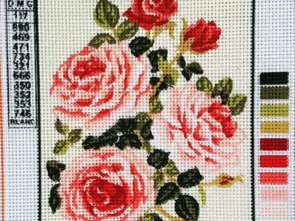 Kanwa z nadrukiem KWIATY (3118)