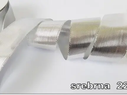 Wstążka METALIZOWANA z DRUCIKIEM 25mm NA METRY