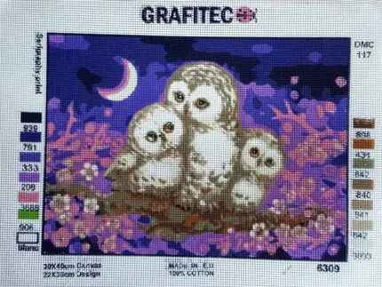 Kanwa z nadrukiem SOWY (6309)