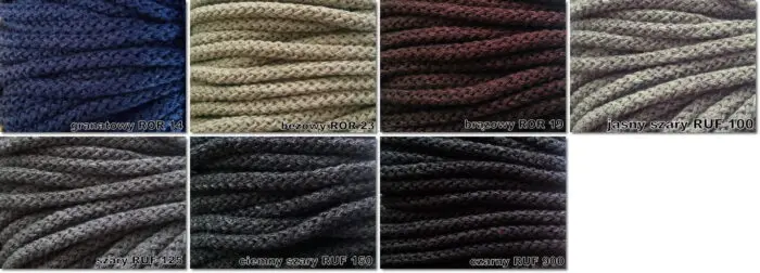 ZESTAW SZNURKÓW BAWEŁNIANYCH 8mm - po 1 metrze