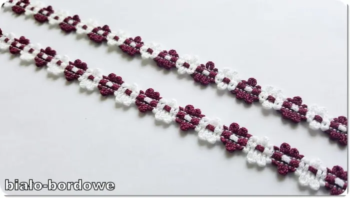 TAŚMA OZDOBNA KWIATKI Z DZIANINY 11 mm RÓŻNE KOLORY