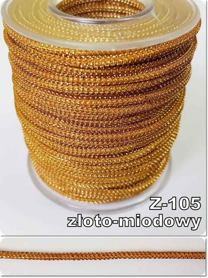 Sznurek metalizowany PERLA 3mm na metry