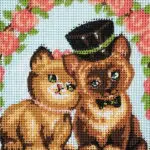 Kanwa z nadrukiem KOTKI (3312)