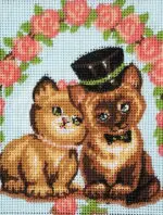 Kanwa z nadrukiem KOTKI (3312)