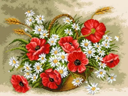 Kanwa 53x39 KWIATY (9009)