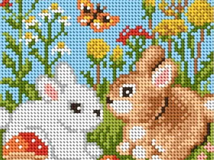 Kanwa z nadrukiem 15x15 KRÓLICZKI (1013)