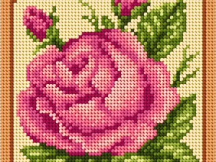 Kanwa z nadrukiem 15x15 RÓŻA (1015)