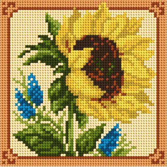 kanwa-z-nadrukiem-15x15-slonecznik-1014 Kanwa z nadrukiem 15x15 SŁONECZNIK (1014)