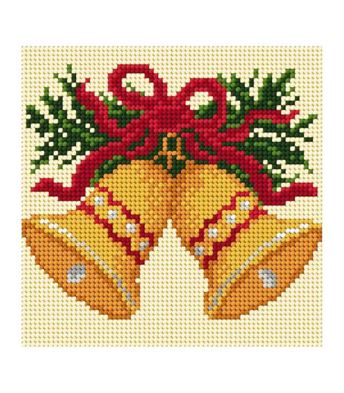 kanwa-z-nadrukiem-15x15-swiateczne-dzwonki-1001 Kanwa z nadrukiem 15x15 ŚWIATECZNE DZWONKI (1001)