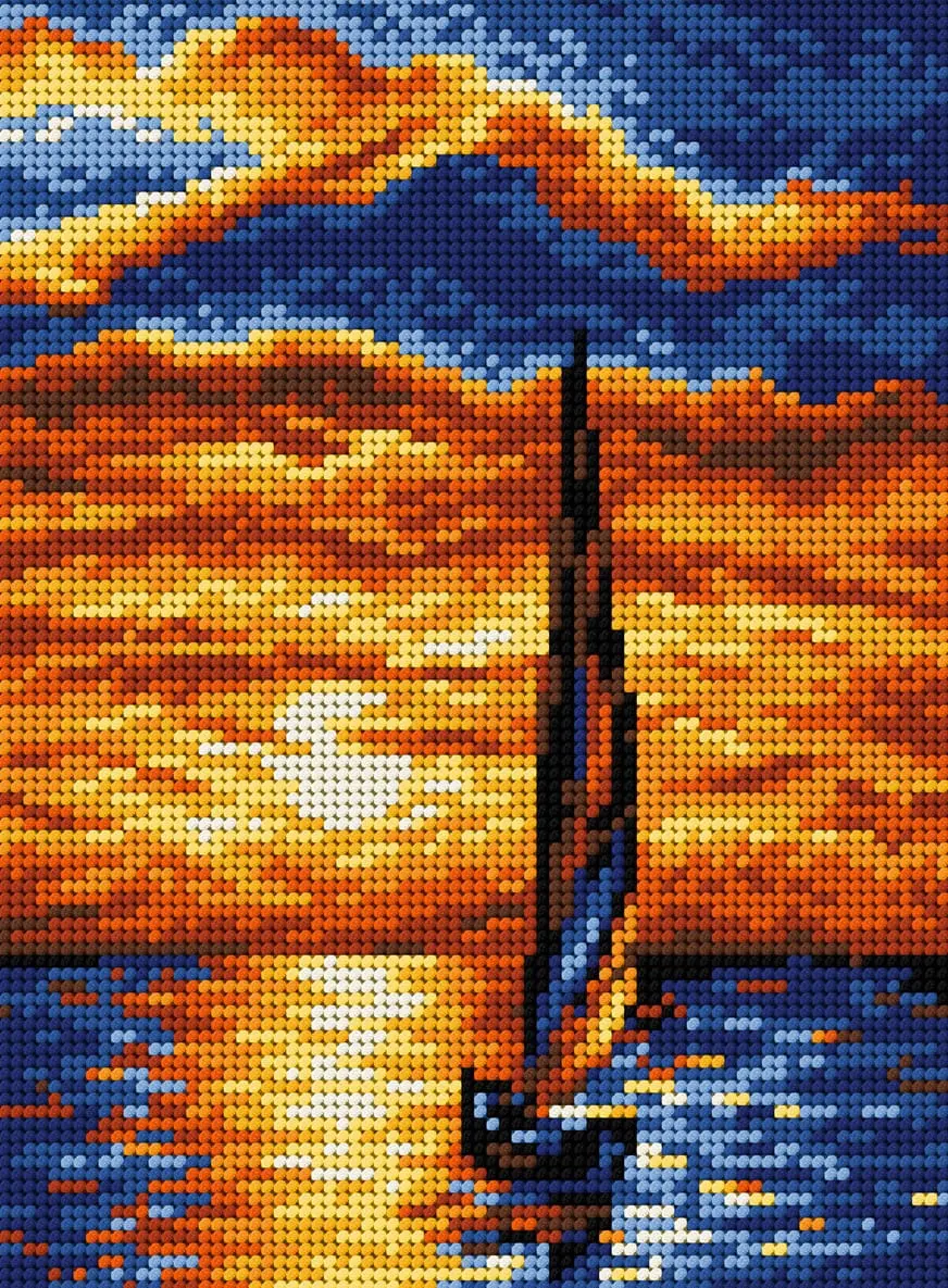 kanwa-z-nadrukiem-18x24-zachod-slonca-nad-morzem Kanwa z nadrukiem 18x24 ZACHÓD SŁOŃCA NAD MORZEM