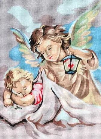 kanwa-z-nadrukiem-aniol-stroz-6222 Kanwa z nadrukiem ANIOŁ STRÓŻ (6222)