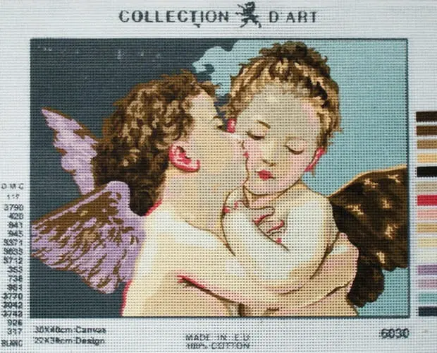 kanwa-z-nadrukiem-aniolki-6030 Kanwa z nadrukiem ANIOŁKI (6030)