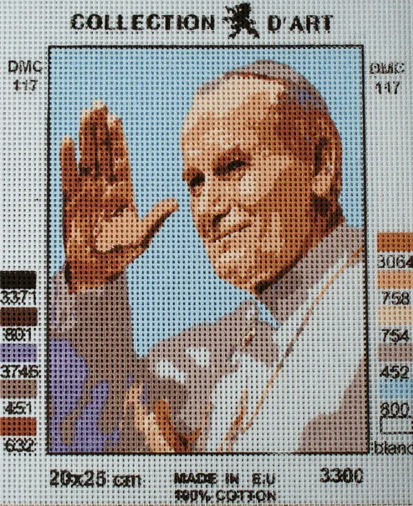 kanwa-z-nadrukiem-jan-pawel-ii-3300 Kanwa z nadrukiem JAN PAWEŁ II (3300)