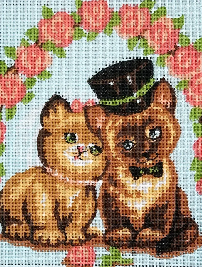 kanwa-z-nadrukiem-kotki-3312 Kanwa z nadrukiem KOTKI (3312)