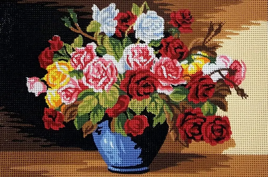 kanwa-z-nadrukiem-kwiaty-6117 Kanwa z nadrukiem KWIATY (6117)