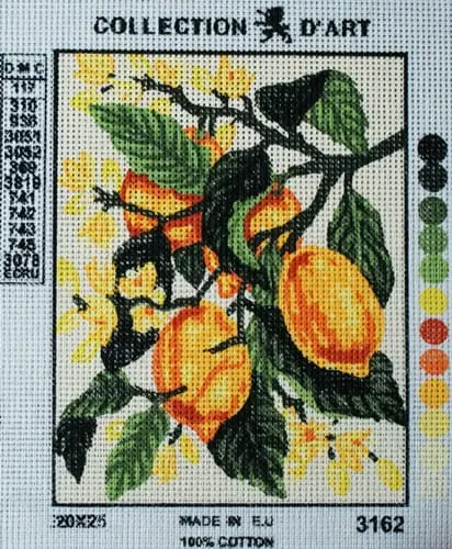 kanwa-z-nadrukiem-owoce-cytryny-3162 Kanwa z nadrukiem OWOCE CYTRYNY (3162)