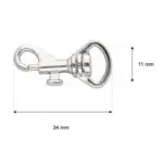 Karabińczyk metalowy 11x34mm SREBRNY (2)
