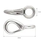 Karabińczyk metalowy 12x50mm SREBRNY