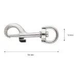 Karabińczyk metalowy 12x54mm SREBRNY