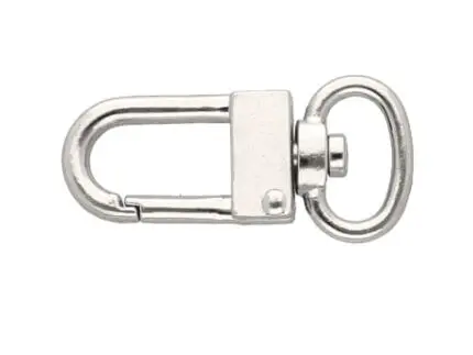 Karabińczyk metalowy 13x37mm SREBRNY