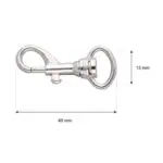 Karabińczyk metalowy 13x40mm SREBRNY