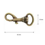 Karabińczyk metalowy 13x40mm STARE ZŁOTO
