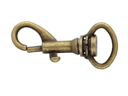 Karabińczyk metalowy 13x40mm STARE ZŁOTO