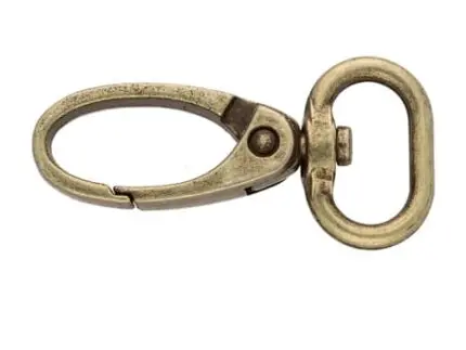 Karabińczyk metalowy 15x45mm STARE ZŁOTO