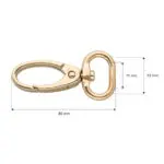 Karabińczyk metalowy 15x45mm ZŁOTY