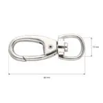 Karabińczyk metalowy 15x62mm SREBRNY