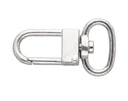 Karabińczyk metalowy 16x37mm SREBRNY