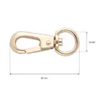 Karabińczyk metalowy 16x56mm ZŁOTY