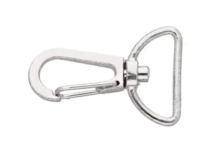 Karabińczyk metalowy 19x34mm SREBRNY