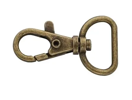 Karabińczyk metalowy 20x43mm rybka STARE ZŁOTO